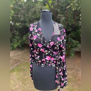 NWT Cotton On "Kara" wrap crop blouse - size S